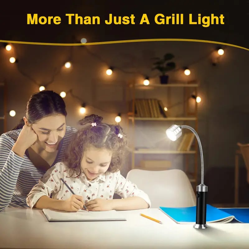LED Grill Light with 360° Flexible Gooseneck & Magnetic Base