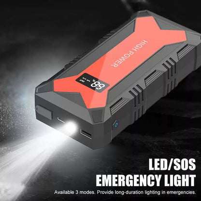 🔋 Car Battery Jump Starter – Portable Power Bank with USB Fast Charger & LED Flashlight 🚗