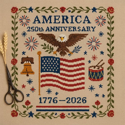 🔥Celebrate USA 250th 49% OFF - 🦅US 250th Anniversary Cross Stitch Kits ✨250th Anniversary of American Independence