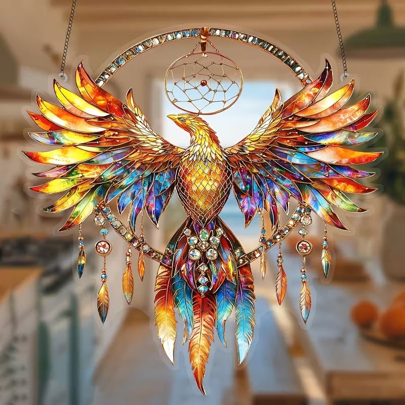 🌅🔥Rising Light Phoenix Suncatcher Ornament