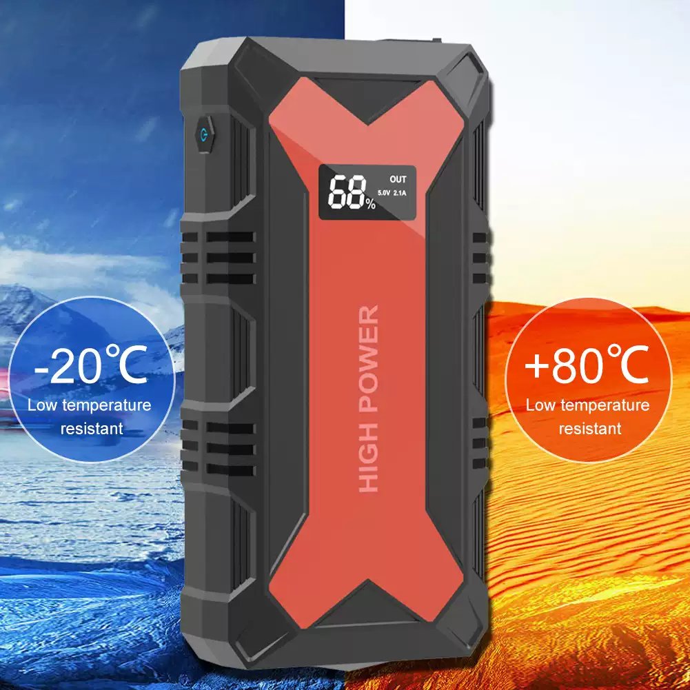 🔋 Car Battery Jump Starter – Portable Power Bank with USB Fast Charger & LED Flashlight 🚗